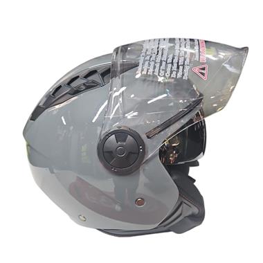 CASCO JET DIEFFE DF62 DOPPIA VISIERA GRIGIO LUCIDO