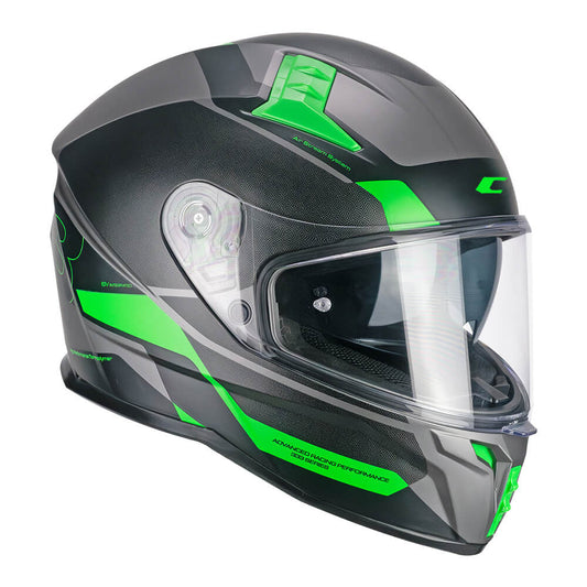 CASCO INTEGRALE CGM FULL FACE 333G ONYX SPORT GRIGIO VERDE FLU OPACO