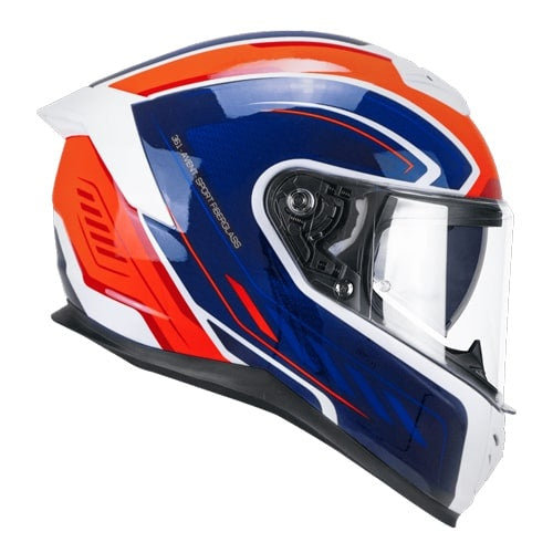 CASCO INTEGRALE CGM 361S AVENT FIBRA RACE BIANCO BLU ROSSO FLU
