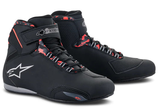 SCARPA ALPINESTARS SEKTOR WATERPROOF NERA GRIGIA ROSSO FLU