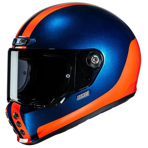 CASCO HJC INTEGRALE V10 CORE MC27 BLU ARANCIO METAL