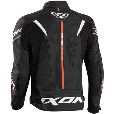 GIUBBOTTO PELLE UOMO IXON JACKAL JKT NERO-BIANCO-ROSSO