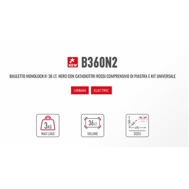BAULETTO GIVI B360NT2 TECH MONOLOCK CON PIASTRA UNIVERSALE NERO - Della Categoria Bauletti Produttore Givi - A soli €114! Acquista ora su Due Ruote Accessori