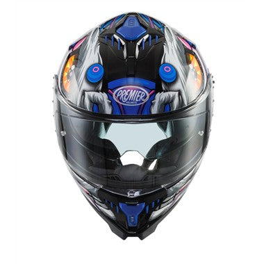 CASCO INTEGRALE PREMIER 26 TYPHOON LY18 NERO BLU LUCIDO