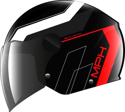 CASCO JET MPH STAR OMOLOG.2206 NERO LUCIDO BIANCO ROSSO - Della Categoria Caschi Jet Produttore MPH HELMETS - A soli €55! Acquista ora su Due Ruote Accessori