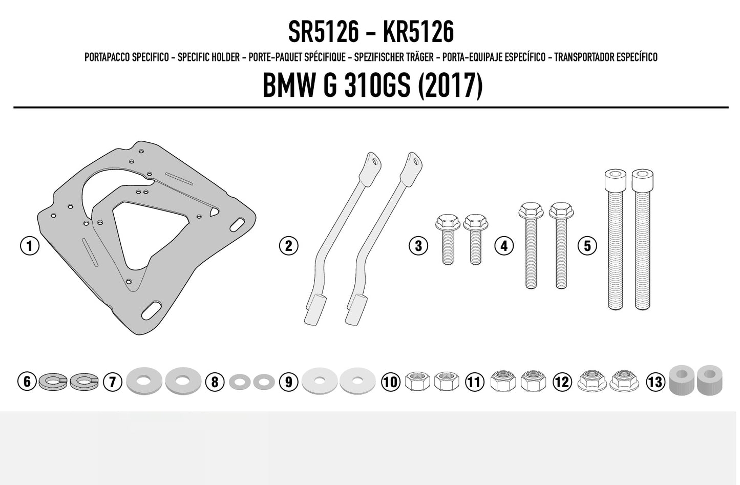 PORTAPACCHI BMW G310GS 2017 - Della Categoria Piastre & Portapacchi Produttore Givi - A soli €54! Acquista ora su Due Ruote Accessori