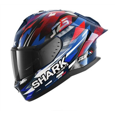 CASCO SHARK SKWAL CUP REPLICA ZARCO GP DE FRANCE BLUE CHROME RED