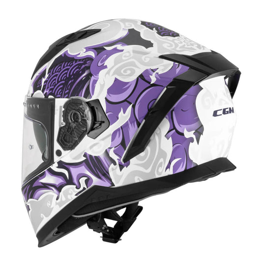 CASCO INTEGRALE CGM 311F BLAST CLOUD BIANCO VIOLA OPACO