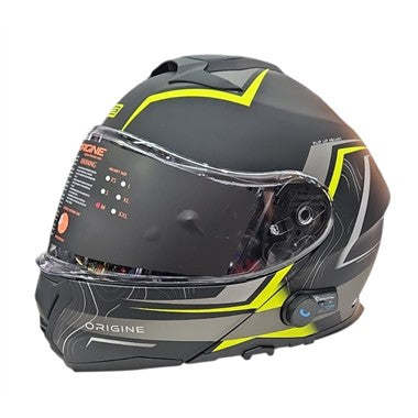 CASCO MODULARE ORIGINE LOGIC CON BLUETOOTH NERO GIALLO OPACO
