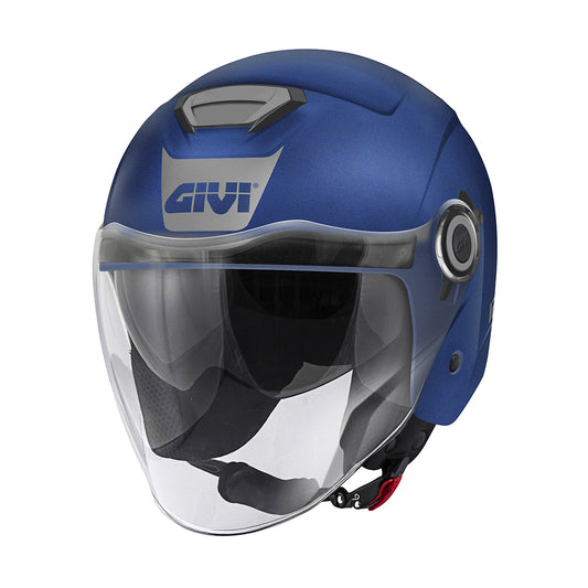 CASCO JET GIVI 12.5 BLU OPACO DECAL GRIGIA