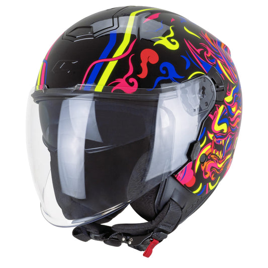CASCO CGM 126S IPE DEMON NERO BLU ROSSO GIALLO