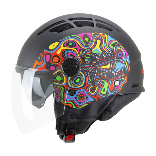 CASCO JET CGM 116L AIR LUCY NERO AZZURRO VERDE OPACO