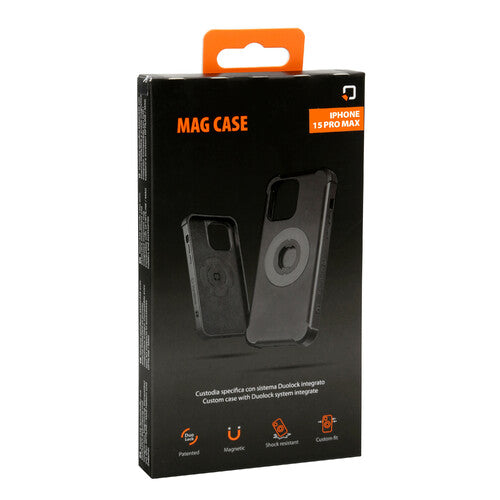 DOMAVER Cover Magnetica Con Cavalletto Per IPhone 15 Pro 6,1'' – Custodia Opaca Compatibile MagSafe, Antiurto, Nero
