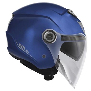 CASCO JET GIVI 12.5 BLU OPACO DECAL GRIGIA