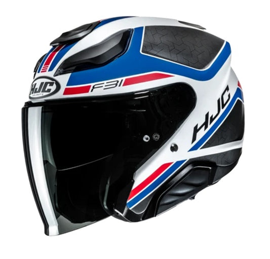 CASCO JET HJC F31 CERON MC21SF BIANCO BLU NERO OPACO