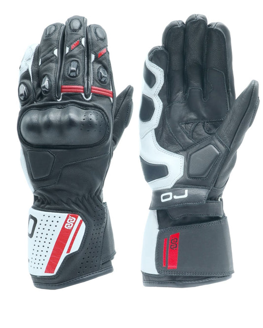 GUANTI UOMO PELLE OJ SLEEK NERO-BIANCO-ROSSO