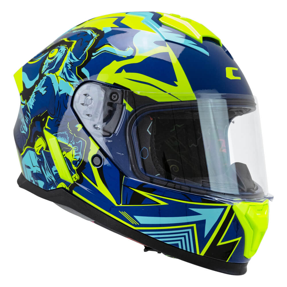 CASCO INTEGRALE BAMBINO CGM 265X MICRO MONSTER BLU GIALLO FLU