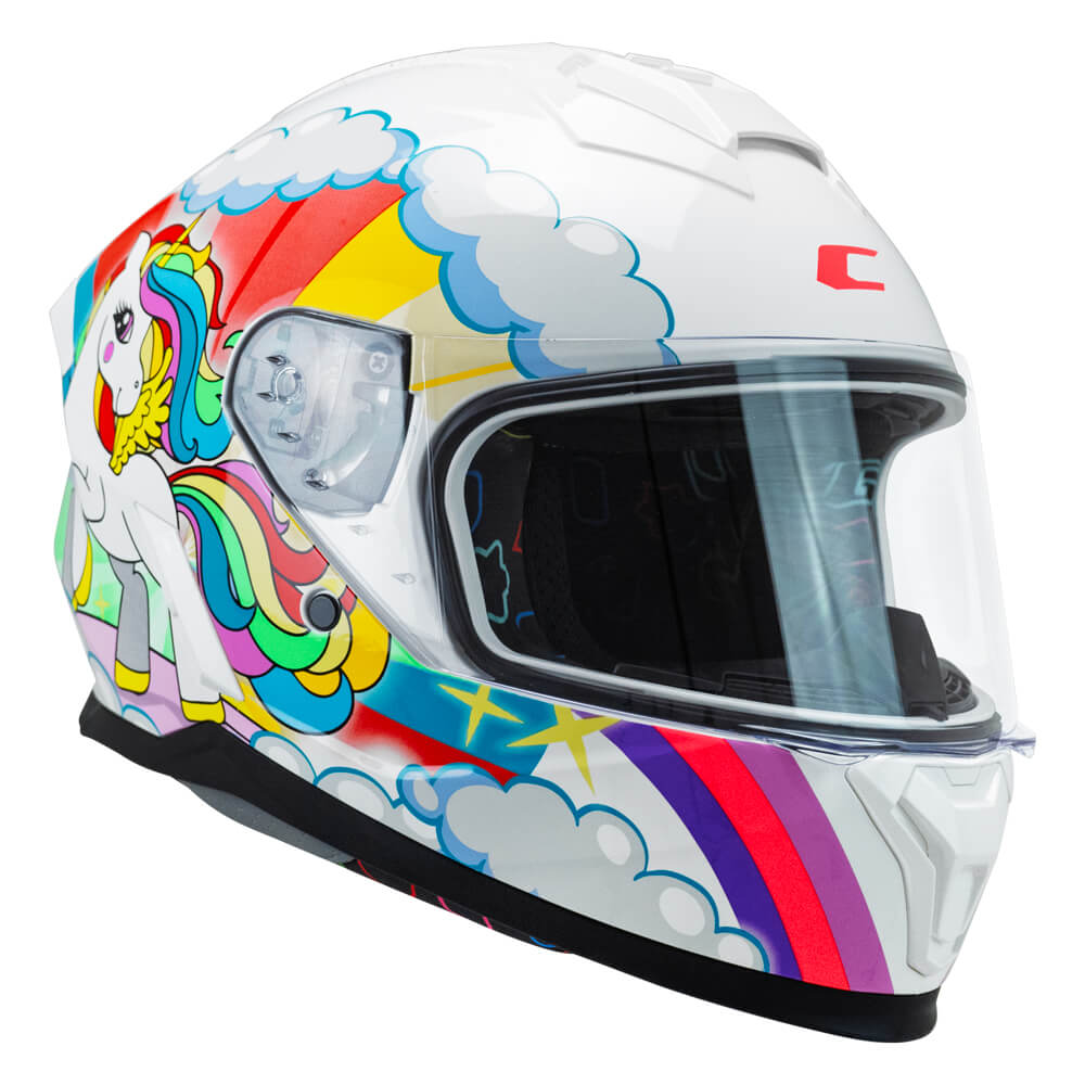 CASCO INTEGRALE BAMBINO CGM 265D MICRO DREAMS BIANCO FUXIA CELESTE