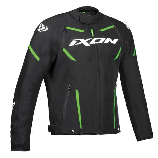 GIUBBOTTO TSUTO UOMO IXON STRIKER NERO-BIANCO-VERDE - Della Categoria Giubbini Tessuto Uomo Produttore IXON - A soli €161.50! Acquista ora su Due Ruote Accessori