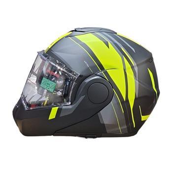 CASCO CONVERTIBILE MPH ARTRA NERO GIALLO FLU OPACO ECE 22.06 FLIP UP