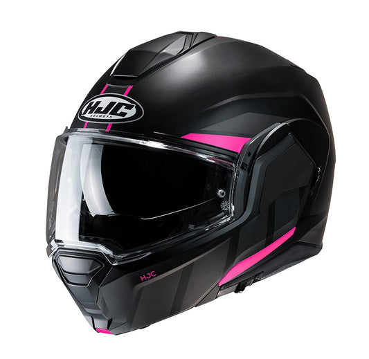 CASCO REVERS HJC I100 BEIS MC8SF NERO OPACO FUXIA