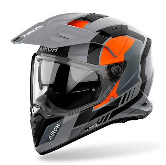 CASCO AIROH ENDURO BANDIT BAH32 GRIGIO ARANCIO OPACO
