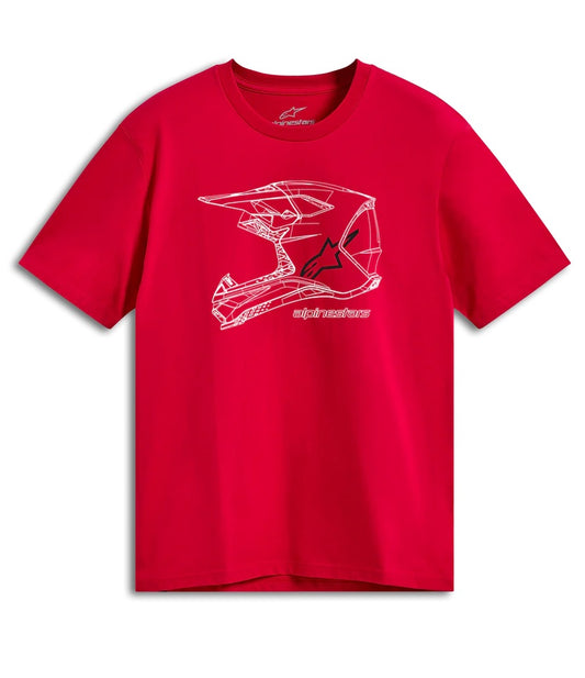 MAGLIA T-SHIRT ALPINESTARS MX HELMET CSF TEE ROSSA LOGO BIANCO