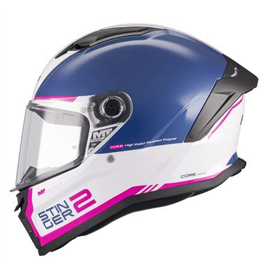 CASCHI INTEGRALE MT FF126 STINGER 2 CORE BIANCO FUXIA BLU LUCIDO