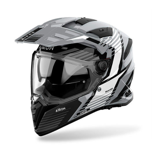 CASCO AIROH ENDURO BANDIT BAS16 GRIGIO NERO LUCIDO