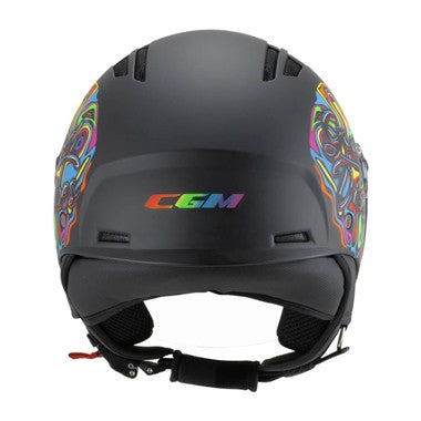 CASCO JET CGM 116L AIR LUCY NERO AZZURRO VERDE OPACO