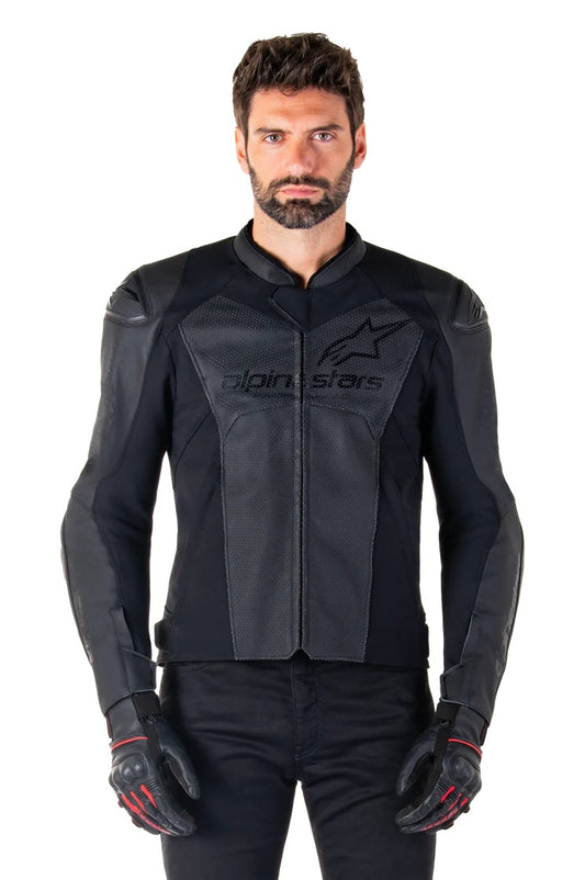 GIUBBINO ALPINESTARS FASTER V3 AIRFLOW LEATHERNERO NERO