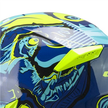 CASCO INTEGRALE BAMBINO CGM 265X MICRO MONSTER BLU GIALLO FLU