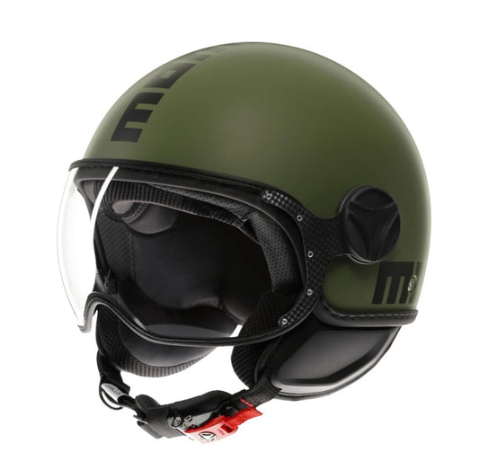 CASCO JET FGTR CLASSIC MOMODESIGN E2206 MONO VERDE MILITARE OPACO