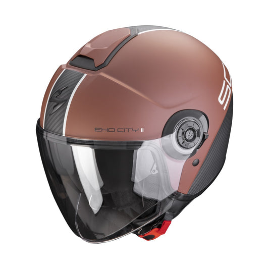 CASCO JET SCORPION EXO-CITY II CARBO MARRONE SCURO-NERO