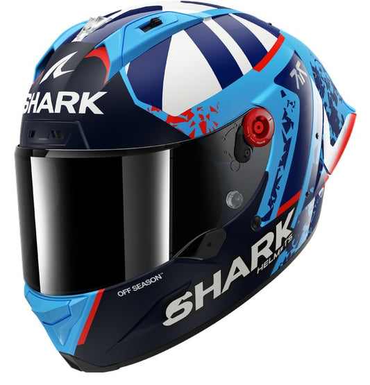 CASCO SHARK INTEGRALE AERON-GP FIM RACING 1 REPLICA RAUL FERNANDEZ BLUE BLUE WHITE