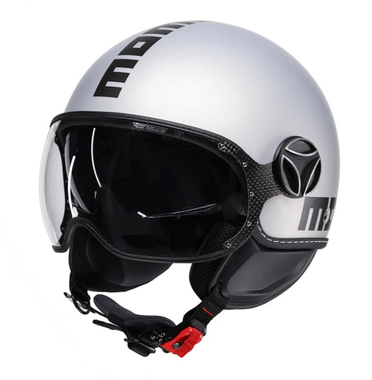 CASCO JET FGTR EVO MOMODESIGN E2206 ARGENTO METALLIZZATO OPACO