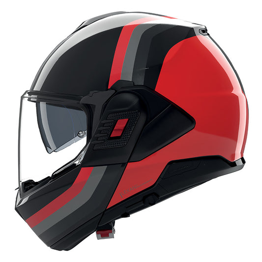 CASCO REVERS NOLAN N120-1 LINEO 351 NERO ROSSO GRIGIO FLIP UP