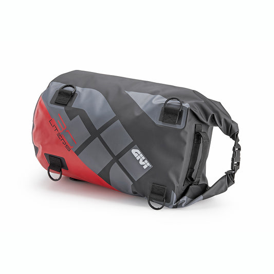 BORSA GIVI EA114GRB IMPERMEABILE A RULLO DA SELLA O PORTAPACCHI 30 LT GRIGIO ROSSO