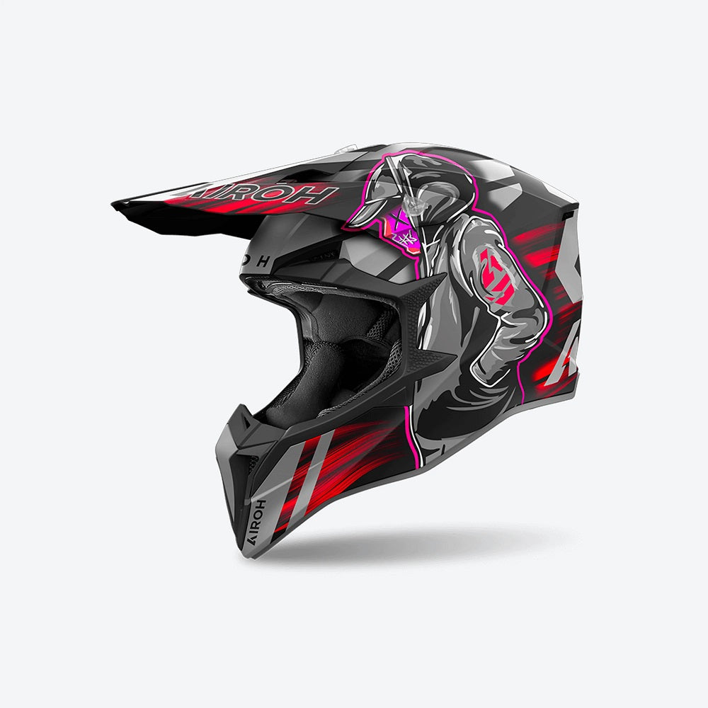 CASCO CROSS AIROH WRAAAP CYBER ROSSO OPACO Acquistalo al miglior