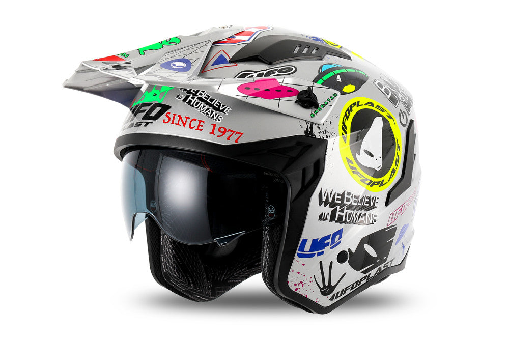 CASCO UFO SHERATAN JET UFO GRAPHIC BIANCO OPACO Acquistalo