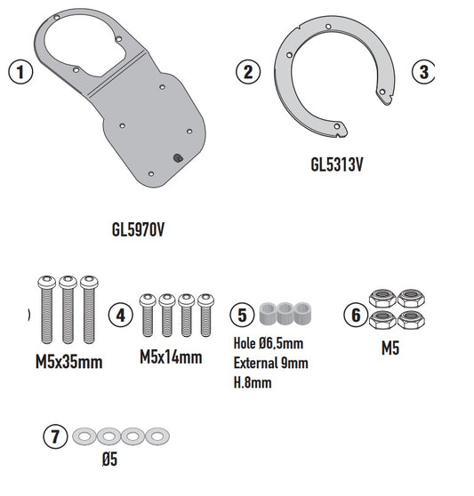FLANGIA METALLICA BF94 QJ MOTOR SRT 600 SX 2025 X BORSA TANK LOCK GIVI - Della Categoria Borse Serbatoio Tank loock Produttore Givi - A soli €33! Acquista ora su Due Ruote Accessori