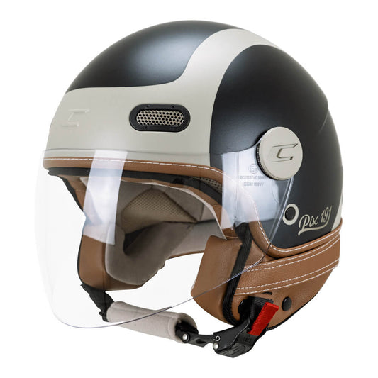 CASCO JET CGM 191G PIX SPRINT BEIGE NERO OPACO V.LUNGA