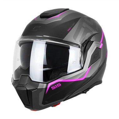 CASCO CGM REVERSIBILE MODULARE 515S VERSO RACE NERO FUXIA OPACO