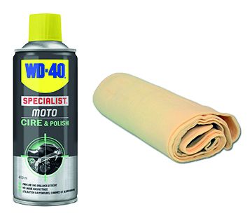 KIT WD40 CERA POLISH 400ML + PELLE DAINO - Della Categoria Pulizia & Manutenzione Produttore SIFAM - A soli €22.25! Acquista ora su Due Ruote Accessori