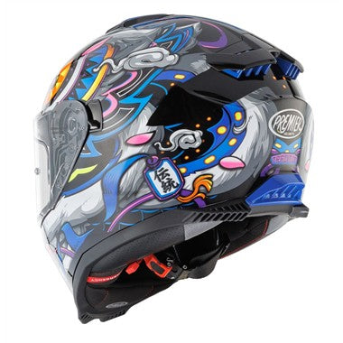 CASCO INTEGRALE PREMIER 26 TYPHOON LY18  NERO BLU LUCIDO