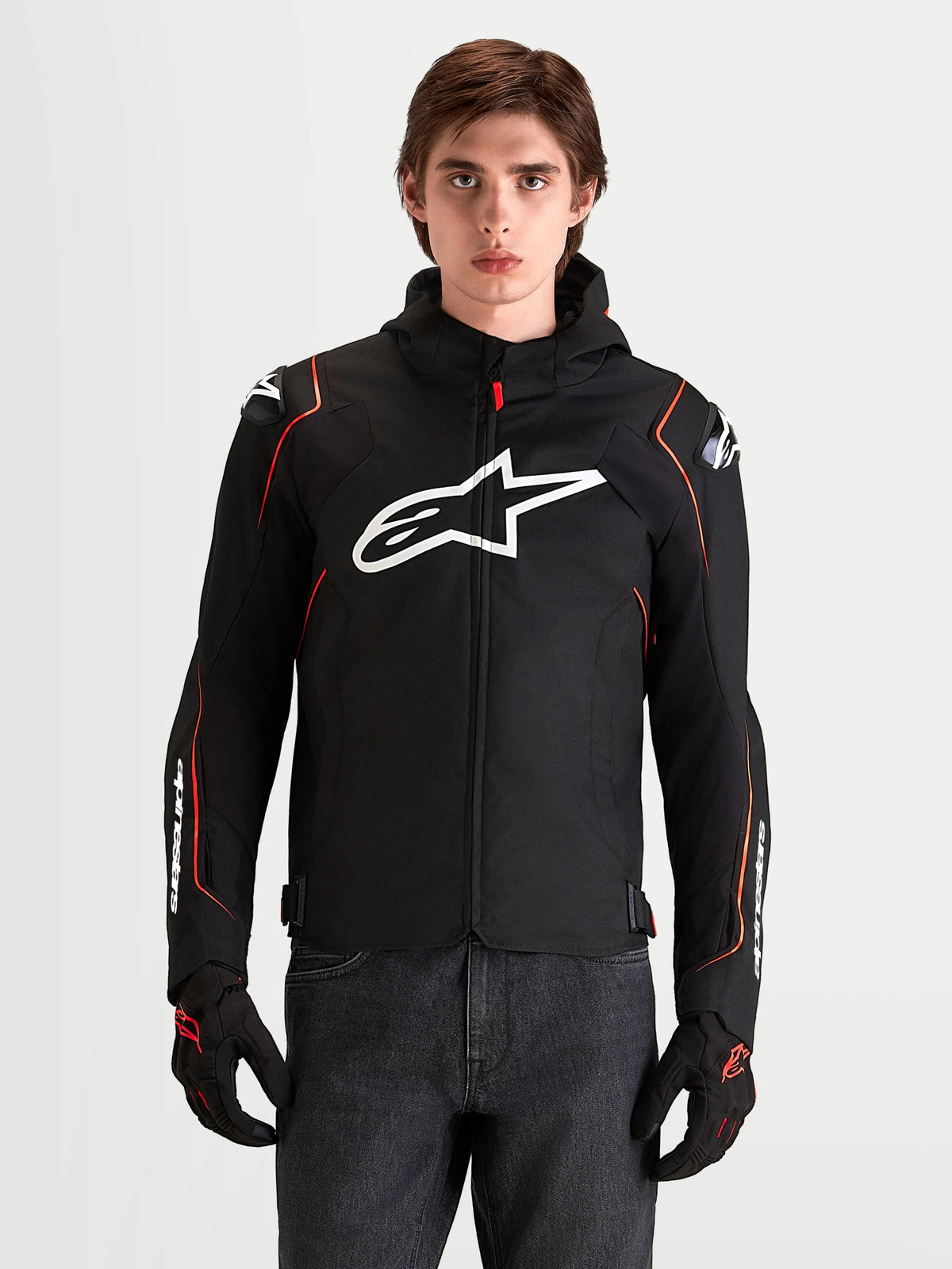 GIUBBINO ALPINESTARS ZACA V2 WATERPROOF NERO ROSSO FLU