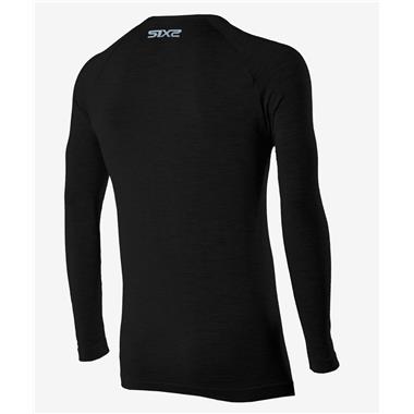 MAGLIA SIX2 MANICHE LUNGHE MERINOS NERA