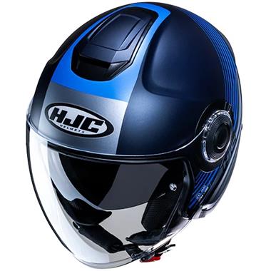 CASCO JET HJC I40N DOVA MC2SF BLU GRIGIO OPACO