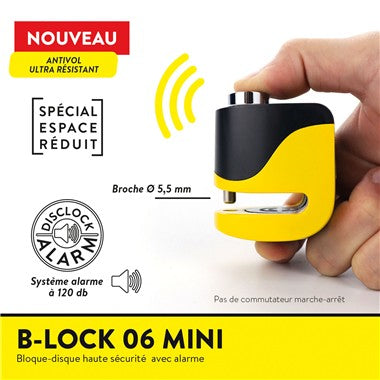 BLOCCADISCO SONORO B-LOCK-06 MINI GIALLO
