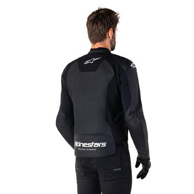 GIUBBINO ALPINESTARS FASTER V3 LEATHER JACKET NERO BIANCO